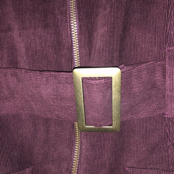 Judith March Aubergine Corduroy Dress With Belt - Picture 4 of 7